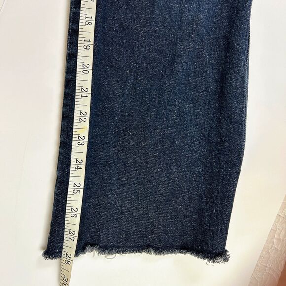 Madewell 11" High Rise Flare Jeans Dark Wash Blue Denim Retro Y2K 70's Cotton 26 - Picture 9 of 14